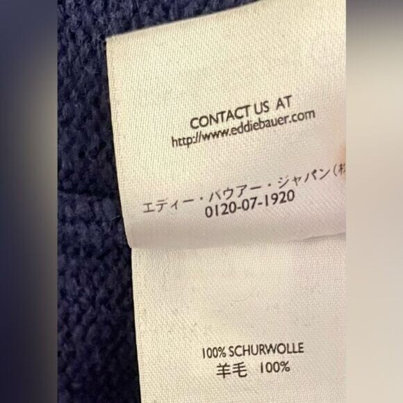 Eddie Bauer vintage blue 100% virgin wool women’s mock turtleneck sweater sz L - Picture 2 of 6